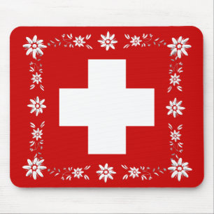 Mousepad bandeira suíça e edelweiss 2