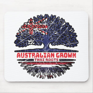 Mousepad Bandeira Tailandesa Australiana Raízes de Árvore