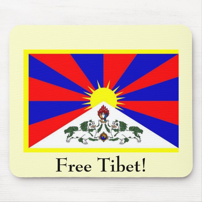 Mousepad Bandeira tibetana - Tibet livre! (Frente)