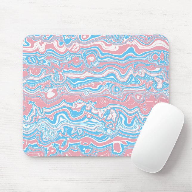 Mousepad Bandeira Trans Pride Trippy Boho Groovy Strips (Com mouse)