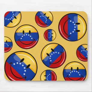 Mousepad Bandeira venezuelana de sorriso redonda lustrosa