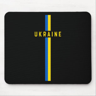 Mousepad Bandeira Vertical da Ucrânia Com Texto “Ucrânia” E