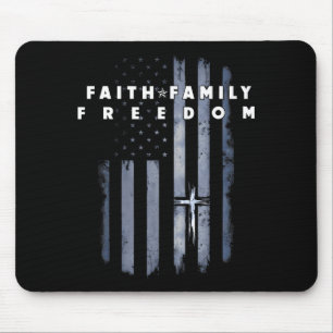 Mousepad Bandeira Vintage EUA Fé Família Dom Patriótico Cri