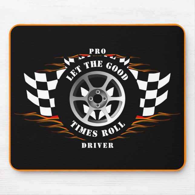 Mousepad Bandeiras com volante de carro desportivo Bandeira (Frente)