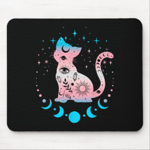 Mousepad Bandeiras do Orgulho Transgênero Cores de Gato