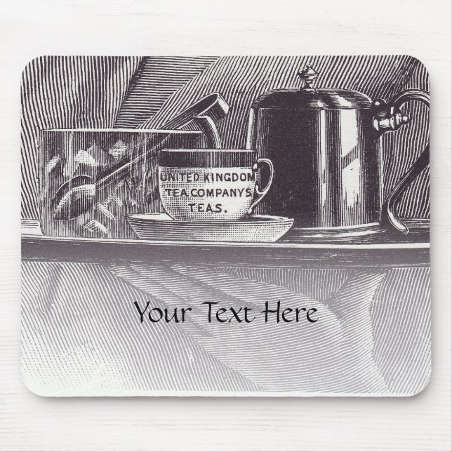 Mousepad Bandeja de chá de vinheta (Frente)