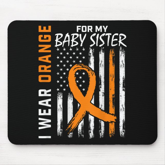 Mousepad Bandeja Laranja Irmã do Bebê Leucemia Bandeira (Frente)
