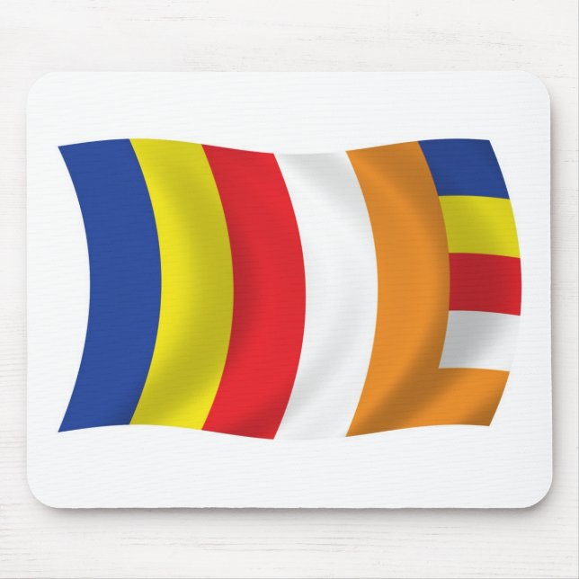 Mousepad Bandeja para Mouse da Bandeira da Religião Budista (Frente)