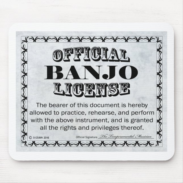 Mousepad Banjo License (Frente)