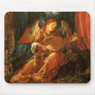Mousepad Banquete do Anjo Rosa Garlands por Albrecht Durer