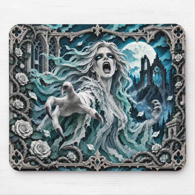 Mousepad Banshee, Monstro de Corte de Papel (Frente)