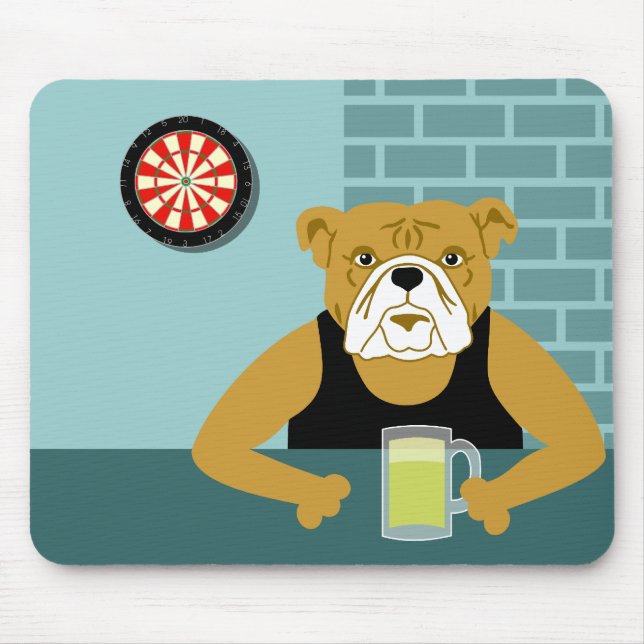 Mousepad Bar da cerveja do Dartboard do buldogue (Frente)
