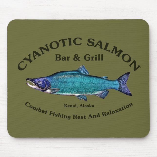 Mousepad Bar de salmão cianótico e grill (Frente)