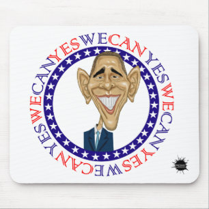 Mousepad Barack Obama sim nós podemos - vermelho e azul