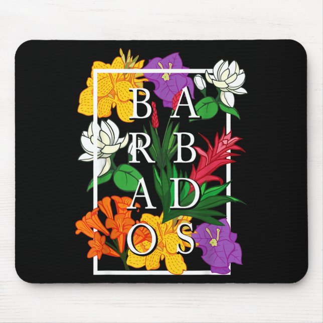 Mousepad Barbados Bajan Wildflower Pride Floral  (Frente)