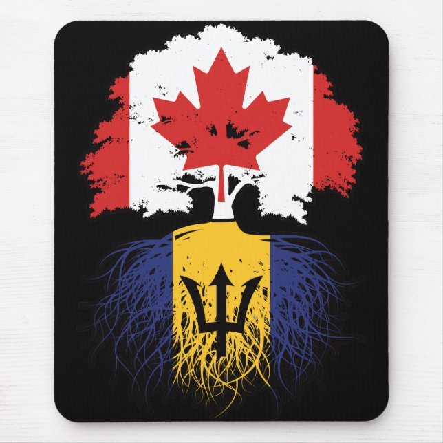 Mousepad Barbados Barbadiana Canada Tree Roots Flag (Frente)