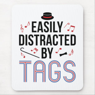 Mousepad Barbershop Quarteto Facilmente Distraído por Etiqu