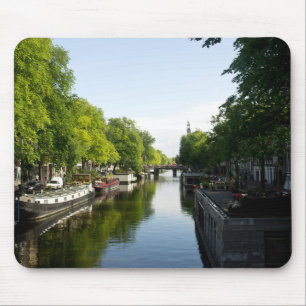 Mousepad Barcaças no Canal de Amsterdã