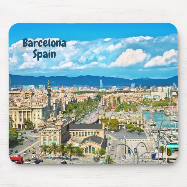 Mousepad Barcelona, Spain Beautiful City View   (Frente)