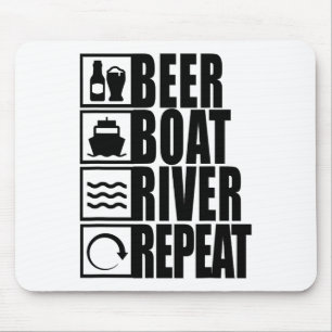 Mousepad Barco Cerveja Rio Repete Bebendo Vida no Rio