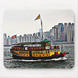 Mousepad Barco chinês Victoria Harbor Hong Kong