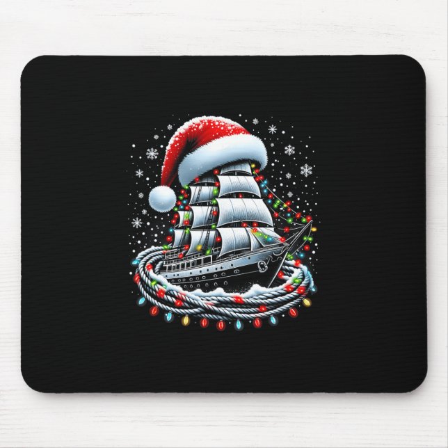 Mousepad Barco de Cruzeiro de Natal Navegando Cercado B (Frente)