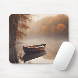 Mousepad Barco De Madeira No Autumn Lake