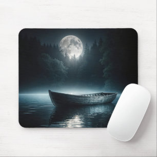 Mousepad Barco De Madeira No Lago Moonlit