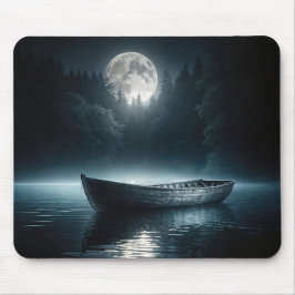 Mousepad Barco De Madeira No Lago Moonlit
