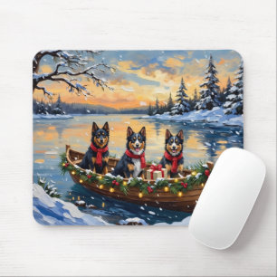Mousepad Barco de Natal do Lapphund Finlandês Férias
