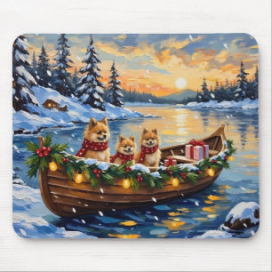Mousepad Barco de Natal do Pomerânia Natal