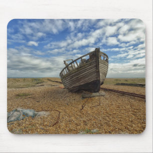 Mousepad Barco de pesca de madeira abandonado Dungeness