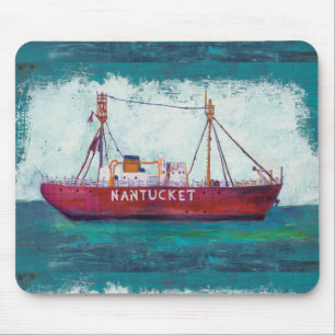 Mousepad Barco-farol litoral da arte Nantucket