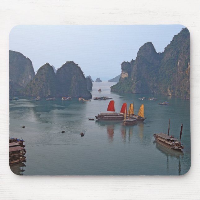 Mousepad Barcos à vela em Ha Long Bay - Vietname, Ásia (Frente)