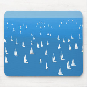 Mousepad Barcos à vela no mar azul profundo - Barcos à vela