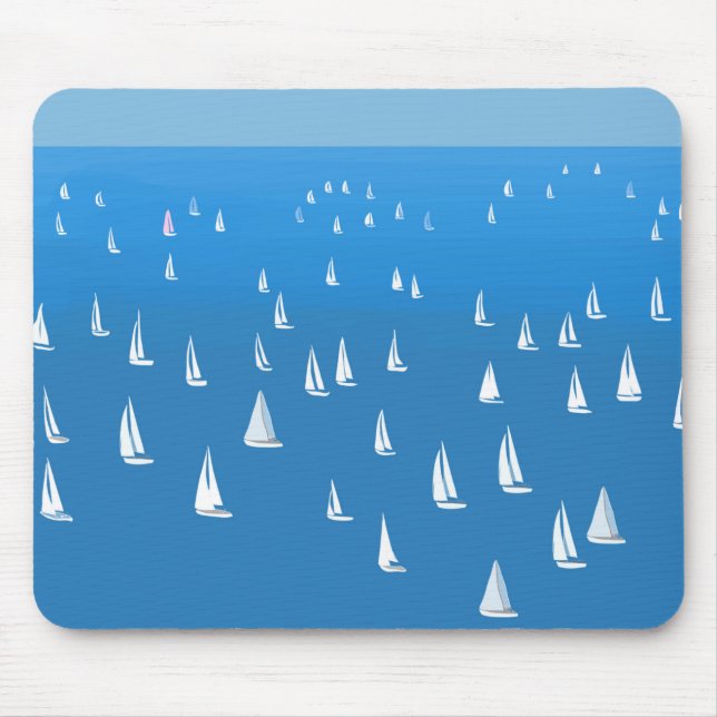 Mousepad Barcos à vela no mar azul profundo - Barcos à vela (Frente)
