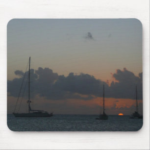 Mousepad Barcos à vela no sol paisagem tropical