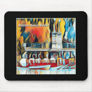 Mousepad Barcos da cisne de Boston do art deco