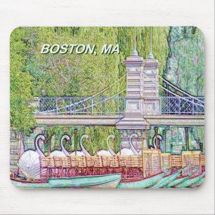 Mousepad Barcos da cisne de Boston no filtro do lápis e da