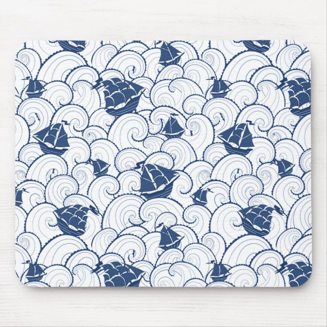 Mousepad Barcos De Navegação No Padrão Marítimo (Frente)