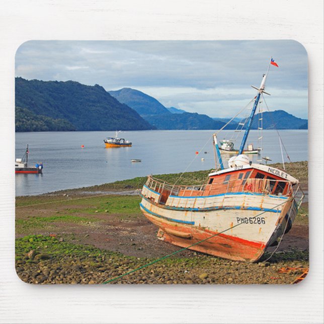 Mousepad Barcos de pesca, Hornopiren, Chile (Frente)