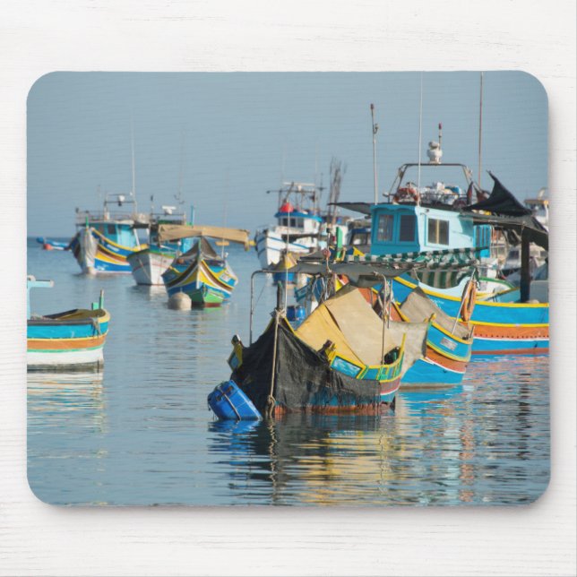 Mousepad Barcos de pesca malteses | Marsaxlokk em Malta (Frente)
