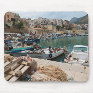 Mousepad Barcos de pesca no porto de Castellammare del