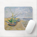 Mousepad Barcos De Pesca | Vincent Van Gogh<br><div class="desc">Barcos de pesca na praia em Saintes-Maries (1888) por Vincent Van Gogh,  artista poste-impressionista neerlandês. Arte original é uma pintura em forma de óleo na paisagem da canvas que mostra vários barcos de pesca na costa oceânica. Use as ferramentas de design para adicionar texto personalizado ou personalizar a imagem.</div>