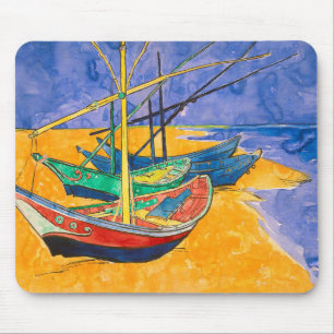 Mousepad Barcos de Van Gogh Impressionismo Praia