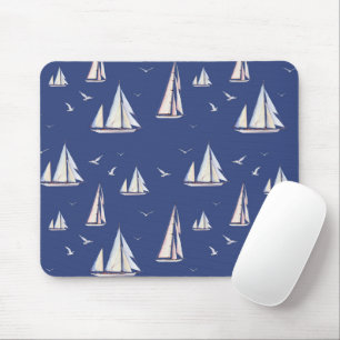 Mousepad Barcos de vela e gaivotas náuticos