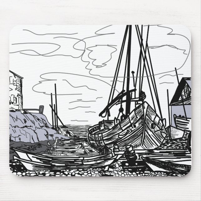 Mousepad barcos no mar (Frente)