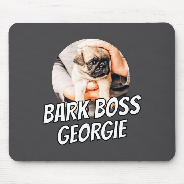 Mousepad Bark Boss Pet Dog Photo Modern Simple Cool  (Frente)