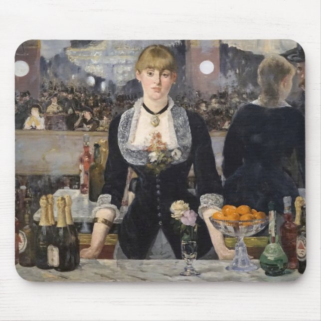Mousepad Barmaid Girl vitoriana em Folies Bergere, França (Frente)