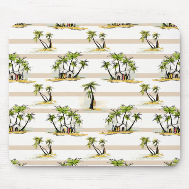 Mousepad Barraca e palmas tropicais (Frente)